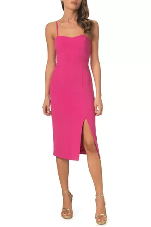 Dress The Population Women Party & Cocktail Dresses - Alana Body-Con Cocktail Dress in Bright Fuchsia at Nordstrom
