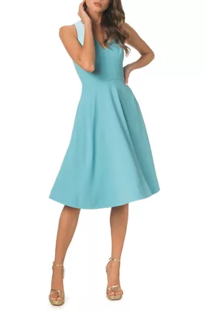 Dress The Population Women Party & Cocktail Dresses - Catalina Fit & Flare Cocktail Dress in Turquoise Sea at Nordstrom