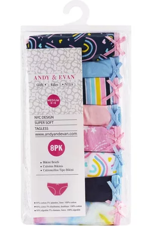 Andy & Evan Kids Bikini Bottoms - Kids' Bikini Briefs - Pack of 8 in Nva at Nordstrom