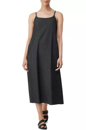 Eileen Fisher Women Shift Dresses - Organic Cotton Shift Dress in Black at Nordstrom