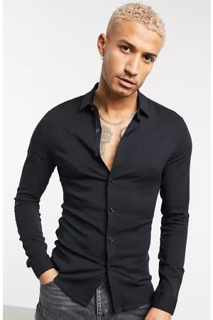 ASOS Shirts - Muscle Fit Button-Up Shirt in Black at Nordstrom