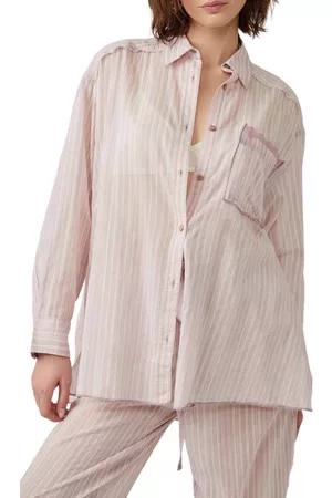 Free People Women Pajamas - Sleep Mode Cotton Pajama Top in Lavender Combo at Nordstrom