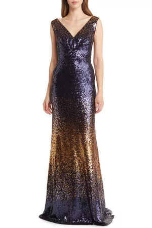Tadashi Shoji Women Evening Dresses & Gowns - Sequin Ombré Sleeveless Gown in Navy Ombre at Nordstrom