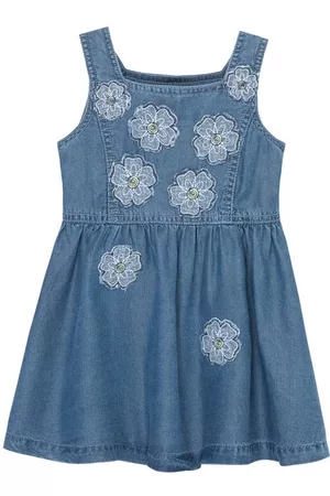 Peek Essentials Women Printed & Patterned Dresses - Floral Cascade Embroidered Appliqué Dress in Indigo at Nordstrom