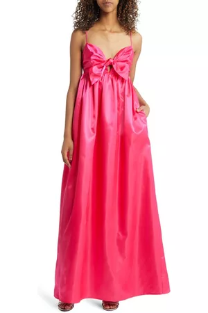 Lulus Women Lingerie Bodies - Flirting with Fab Satin Babydoll Gown in Pink at Nordstrom