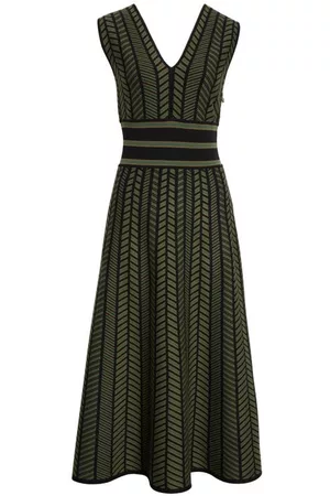 Max Mara Women Knit & Sweater Dresses - Biavo Jacquard A-Line Sweater Dress in Green at Nordstrom