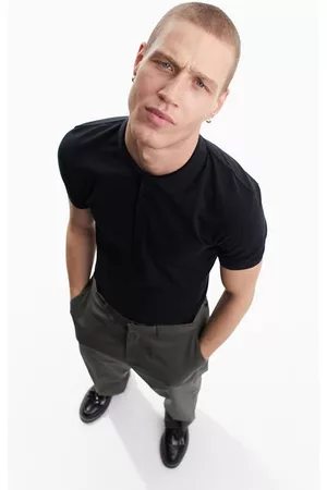 ASOS Polo T-Shirts - Muscle Fitted Polo in Black at Nordstrom
