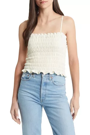 Treasure & Bond Women Camisoles - Smocked Camisole in Ivory Pearl at Nordstrom