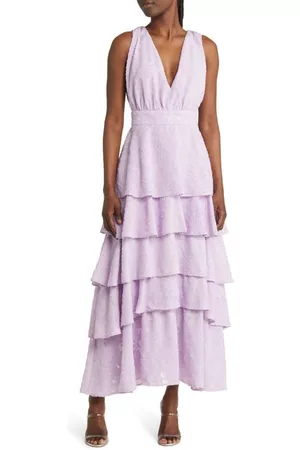 Chelsea Women Sleeveless Dresses - Tiered Sleeveless Dress in Purple Bloom at Nordstrom
