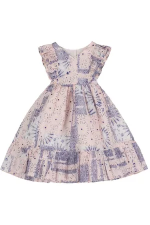 Pippa & Julie Women Printed & Patterned Dresses - Boho Print Ruffle Dress in Peach at Nordstrom