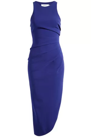 Misha Women Ruched Dresses - Ida Side Ruched Sheath Dress in Electric Blue at Nordstrom