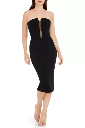 Dress The Population Women Party & Cocktail Dresses - Erica Strapless Cocktail Sheath Dress in Black at Nordstrom