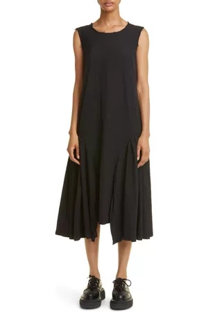 Comme des Garçons Women Asymmetrical Dresses - Asymmetric Ruffle Sleeveless Woven Dress in Black at Nordstrom