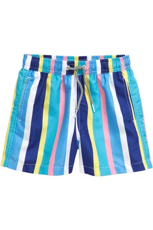 BOARDIES Kids Swim Shorts - Kids' Crush Stripe Swim Trunks in Blue Multi at Nordstrom