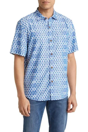 Tommy Bahama Men's Coast Palm Tiles Shirt - Blue Allure - Size M