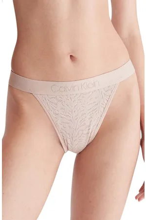 Calvin Klein Women's Lace Trim Thong Underwear QD3779 - Macy's