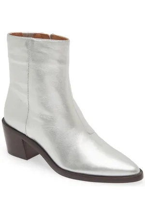 Saanvi metallic leather ankle boots