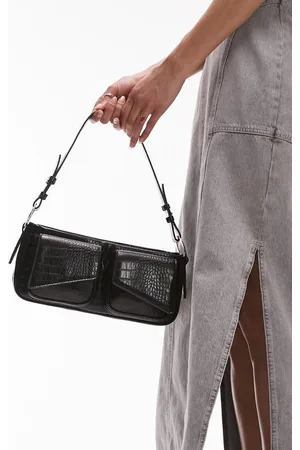 Topshop Cait Crossbody Bag with Ring Detail in Black
