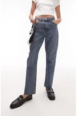 Topshop keyhole Kort jeans in ecru