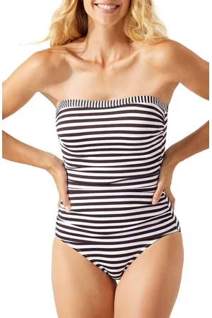 Tommy Bahama Black Tampa Bay Buccaneers Pearl Clara Wrap One-piece Swimsuit