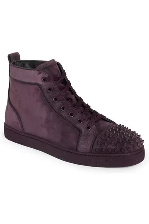 Christian Louboutin Louis Orlato Rubber-Trimmed Coated-canvas and Suede High-Top Sneakers - Men - Black Suede Shoes - EU 45