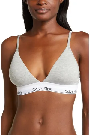 Calvin Klein Modern Cotton Padded Bralette Qf1654 Grey Size XS