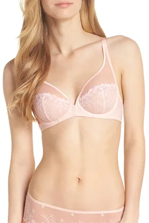 Sheer Marquisette Underwire Unlined Plunge Bra