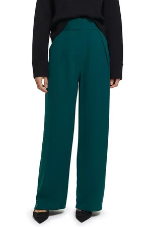 Women's Pleat-Front Wide-Leg Soft Pants