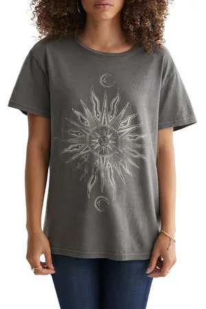 Lucky Brand Women's Cotton Embroidered Peace Sign T-Shirt - Macy's