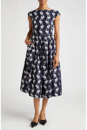 ERDEM Soleil belted floral-print cotton midi dress