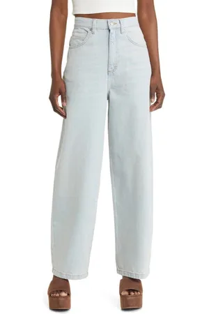 Topshop low rise wide leg jeans in white