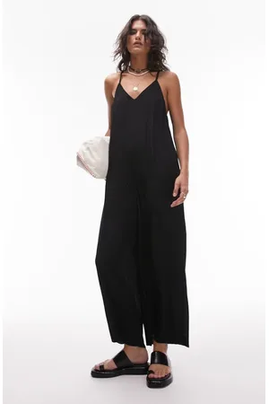 Topshop soft touch seamless scoop neck unitard jumpsuit in black