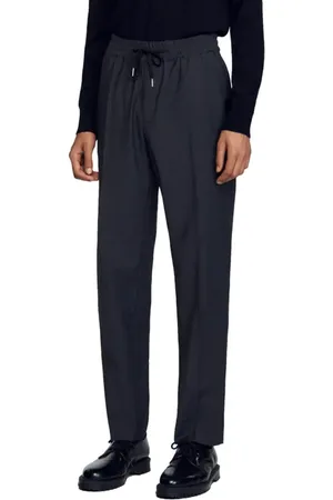 CELINE HOMME Straight-Leg Striped Sequin-Embellished Wool Trousers