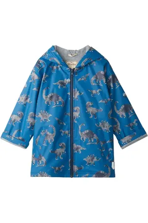 Hatley Kids' Glitter Star Print Fleece Lined Rain Coat, Raspberry Rose, 2  years