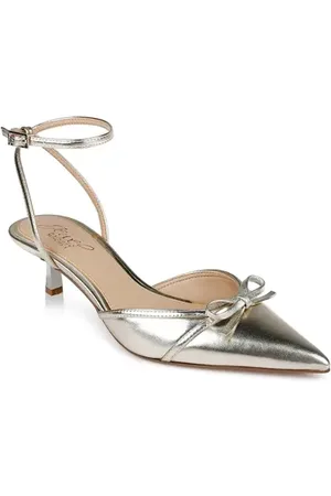 Badgley Mischka Talasia Ankle Strap Pointed Toe Kitten Heel Pump in at Nordstrom, Size 6