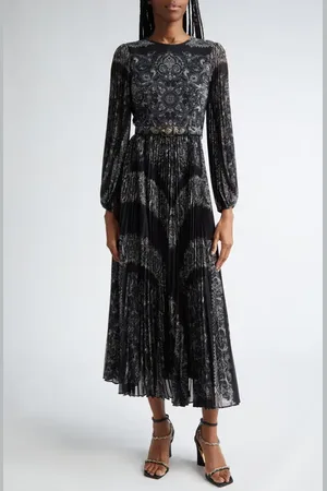 ZIMMERMANN Sunray Long Sleeve Pleated Georgette Dress in at Nordstrom, Size 2