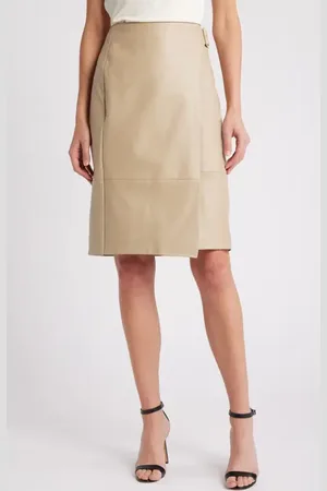 HUGO BOSS Setoya Leather Wrap Skirt in at Nordstrom, Size 8