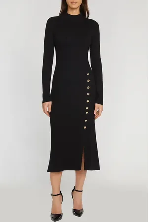 ELIE TAHARI The Chaya Button Detail Long Sleeve Sweater Dress in at Nordstrom, Size Small