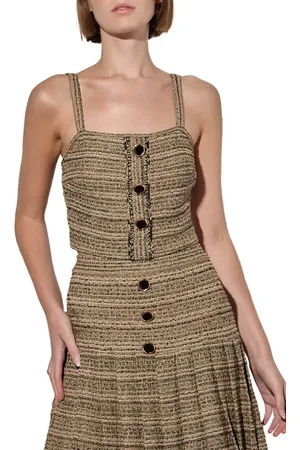 Ming Wang Metallic Tweed Crop Top in at Nordstrom, Size Xx-Small