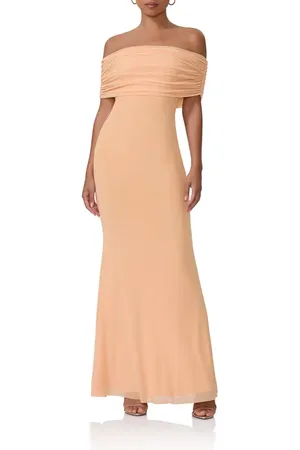 AFRM McCall Off the Shoulder Mesh Maxi Dress in at Nordstrom, Size Medium
