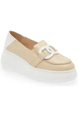 Wonders Platform Loafer in Natural /off-White Leather at Nordstrom, Size 5.5-6Us