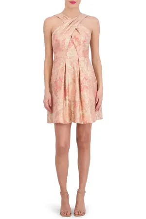 Vince Camuto Floral Jacquard Fit & Flare Minidress in at Nordstrom, Size 4
