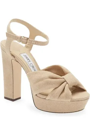 Jimmy Choo Heloise Linen Canvas Platform Sandal in at Nordstrom, Size 5Us
