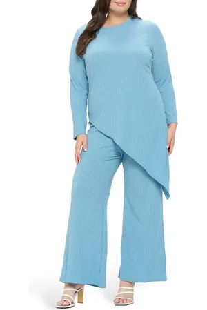 L I V D Gianna Asymmetric Top & Pants Set in at Nordstrom, Size 1X