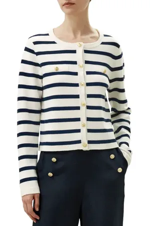 Lilysilk Gariana Striped Wool Cardigan in at Nordstrom, Size X-Small