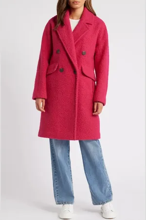 BCBG Max Azria Double Breasted Boucl?? Coat in at Nordstrom, Size Small