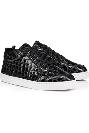 Christian Louboutin Rantulow Orlato Croc Embossed Patent Leather Sneaker in at Nordstrom, Size 7Us