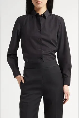 The Row Sadie Crop Cotton Button-Up Shirt in at Nordstrom, Size 2
