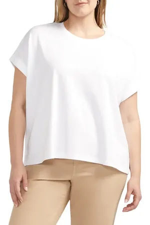 JAG Drapey Cuff Cotton & Modal T-Shirt in at Nordstrom, Size 1X