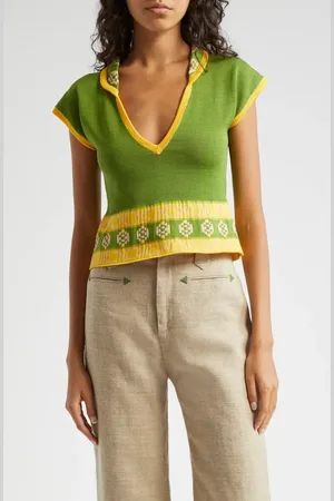 BODE Wellfleet Cotton Jacquard Polo Sweater in at Nordstrom, Size X-Small